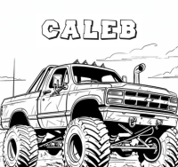 big monster truck which lights and kid name